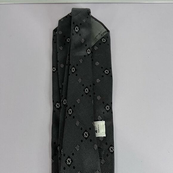 Vintage Mondo Di Marco Silk Diamond and Dot Gray Tie - Picture 5 of 9